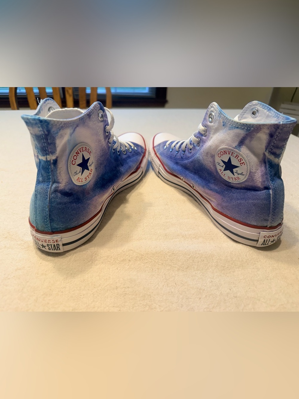 CUSTOM Converse High Top Sneakers - Purple and Blue Tie-Dye - READ MY STORY! - Picture 4 of 10